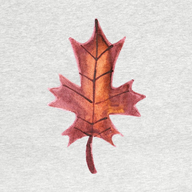 Watercolor Brown Leaf by saradaboru